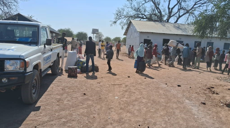 Wedwill Camp engulfed in flames, symbolizing the insecurity and devastation faced by Sudanese refugees in South Sudan. (Photo Credit: [DNHR])